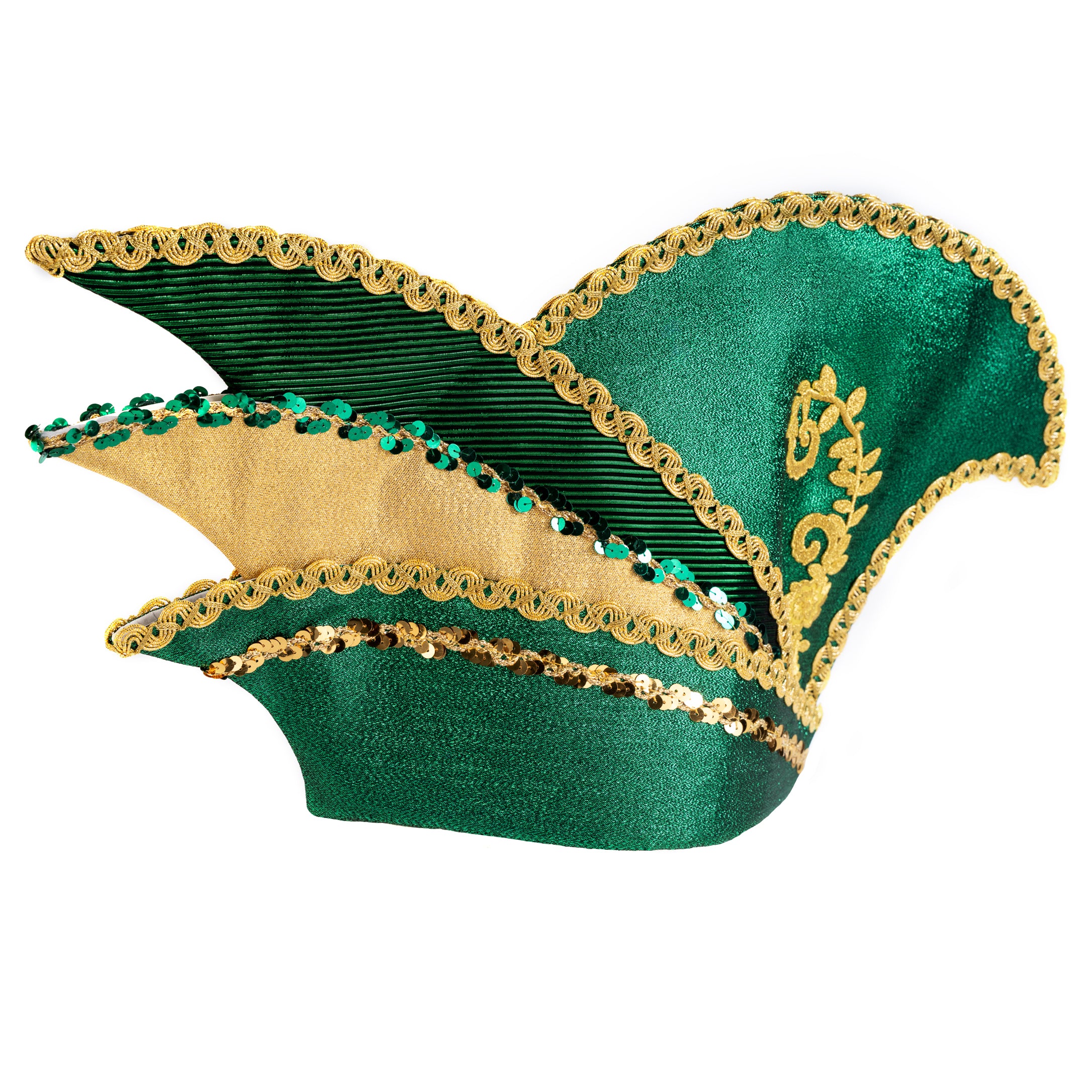 Komiteekappe Grün mit Rankenapplikation und goldener Borte