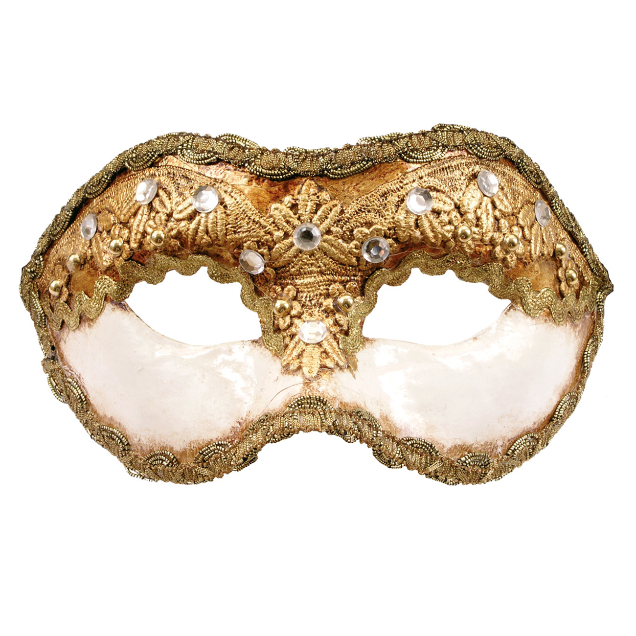 Colombina 1/2 macrame bianco - Venezianische Maske