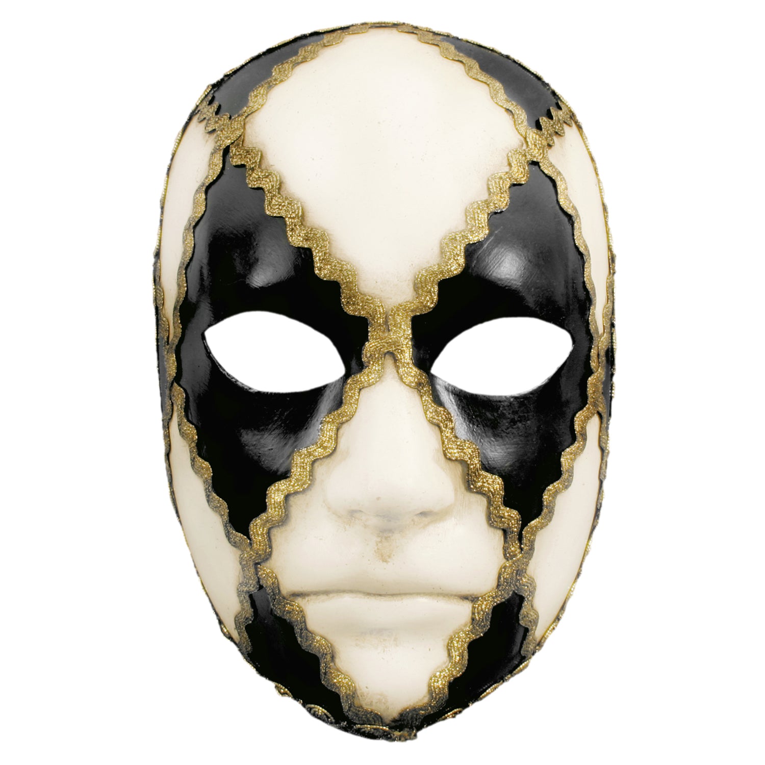 Volto scacchi bianco nero - Venezianische Maske