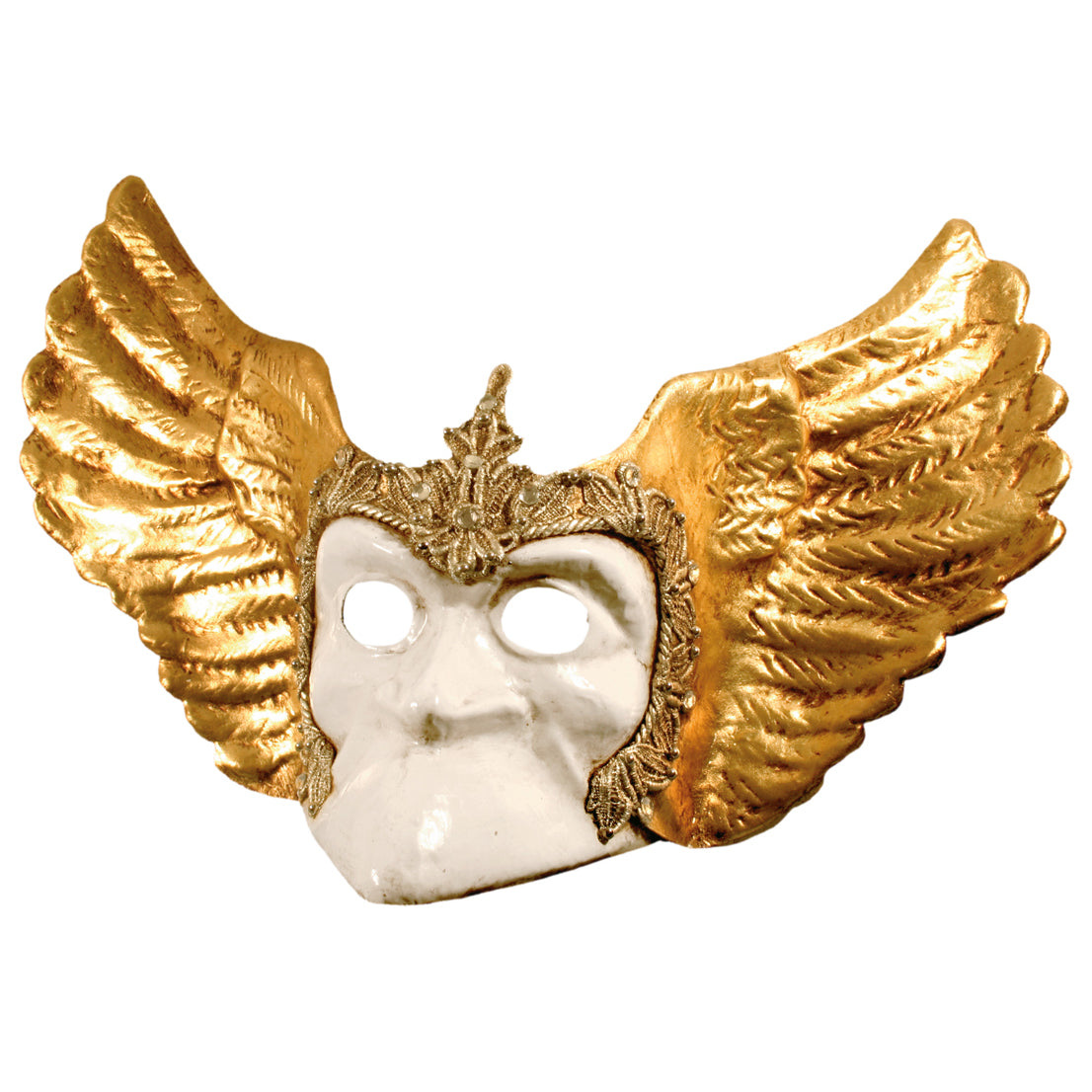 Bauta bianca con ali - Venezianische Maske
