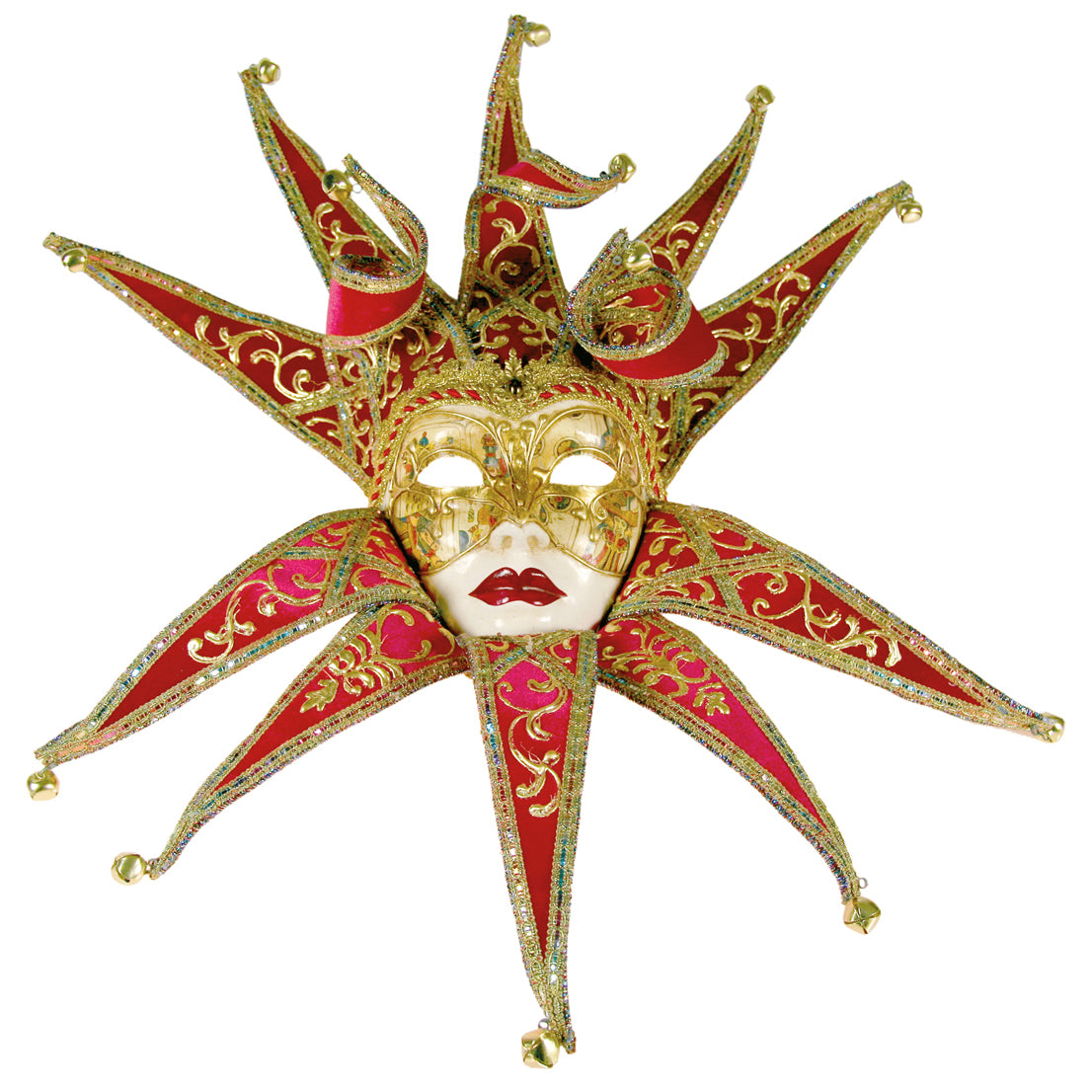 Jolly Collare Velluto rosso - Venezianische Maske