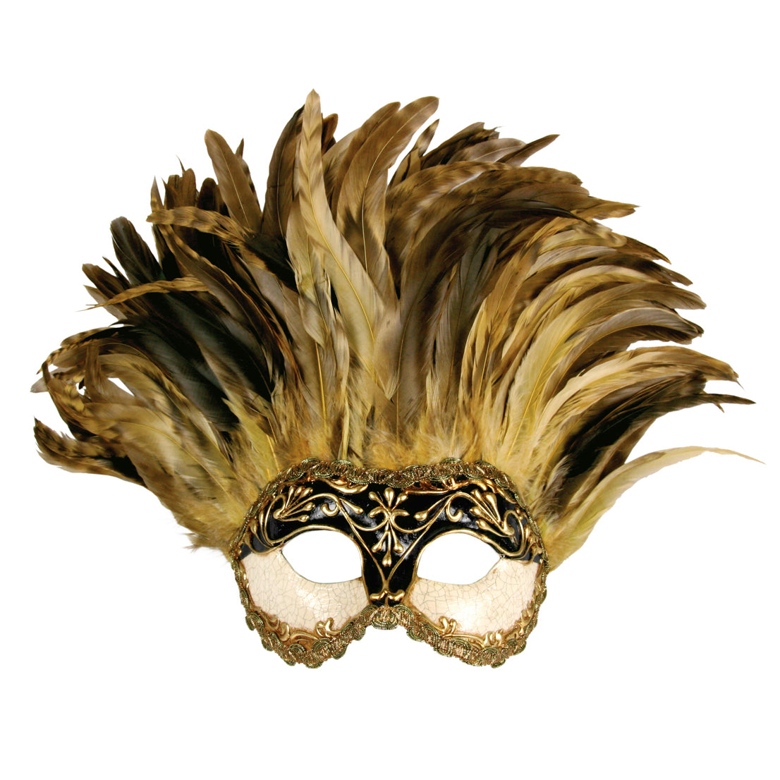 Incas Colombina Stucco craquele nero - Venezianische Maske