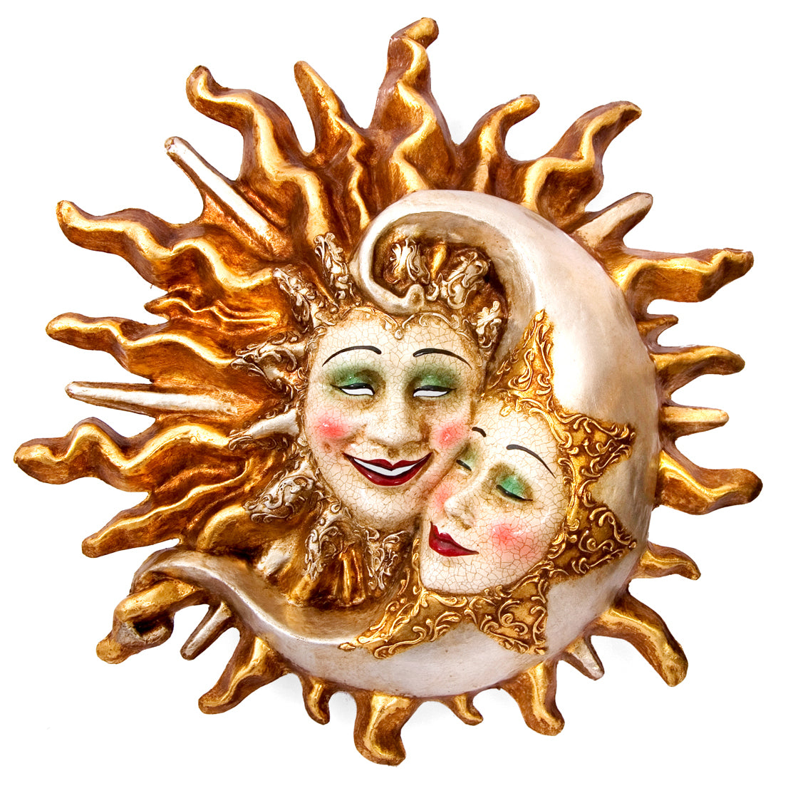 Sole Luna craquele grande - Venezianische Maske