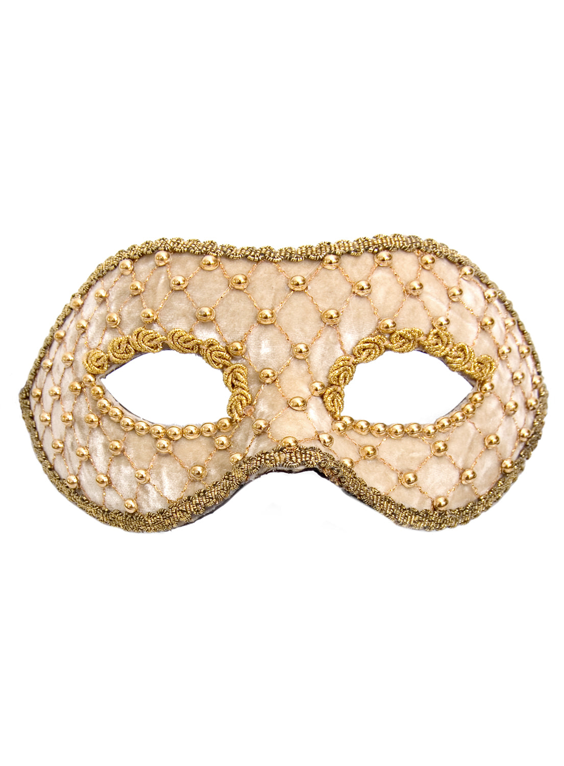 Colombina velluto bianco oro - Venezianische Maske