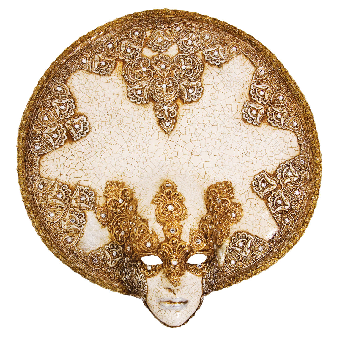 Luna Piena craquele macrame - Venezianische Maske