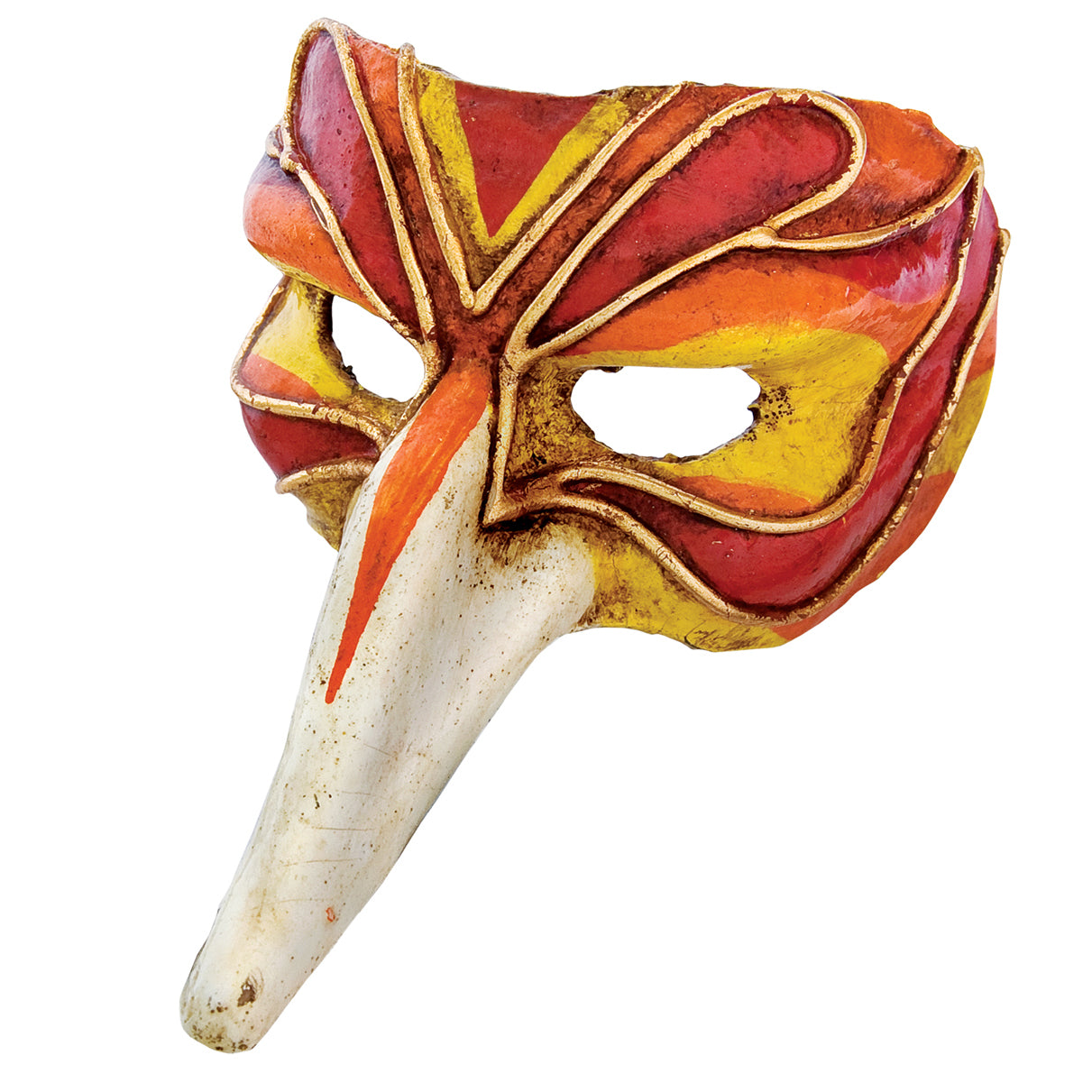 Scaramouche piccolo Arlecchino rosso - Venezianische Miniaturmaske