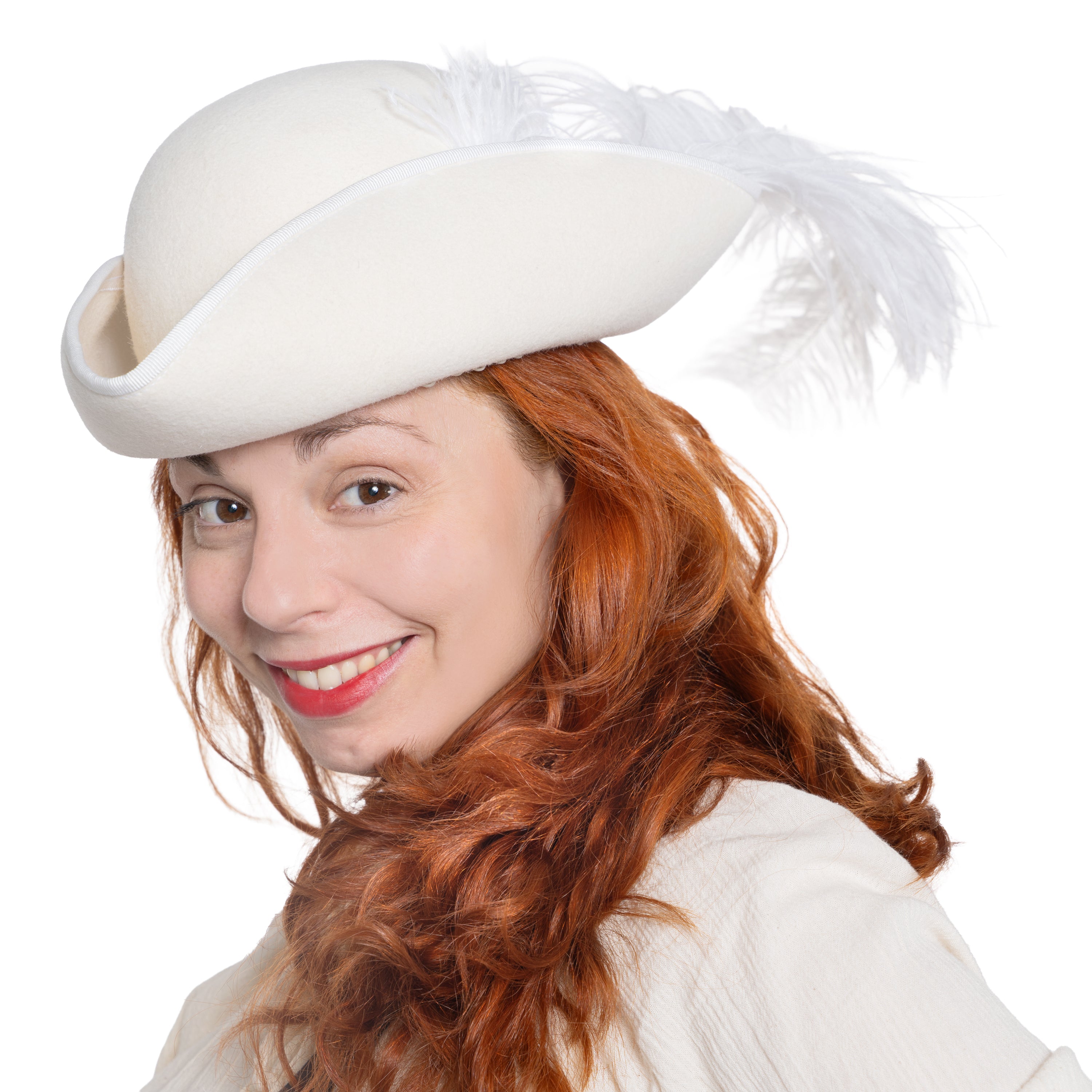 Damen Dreispitz cremefarben Bonny - ohne Garnitur