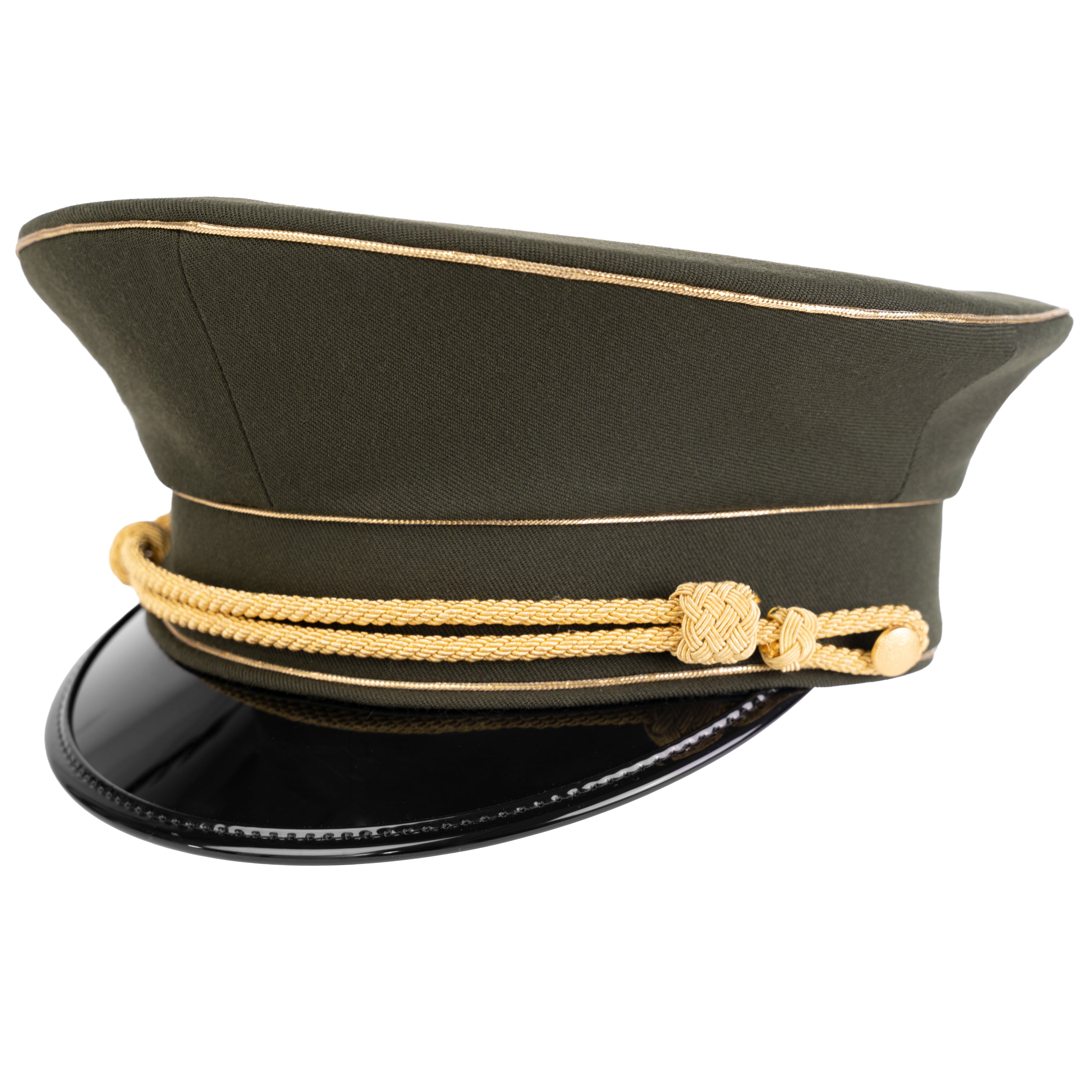 Militärmütze Grün mit dreifacher Gold-Paspel