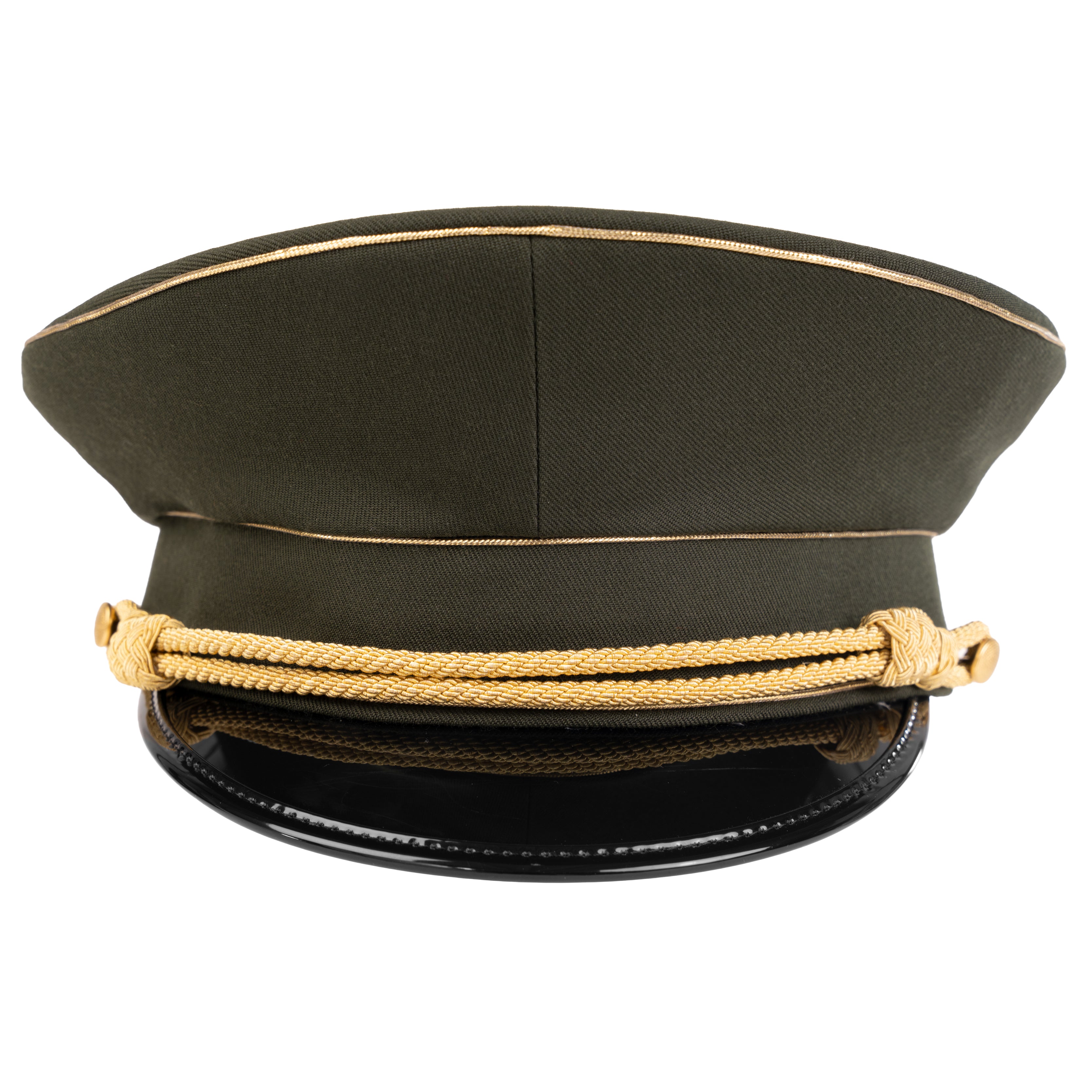 Militärmütze Grün mit dreifacher Gold-Paspel