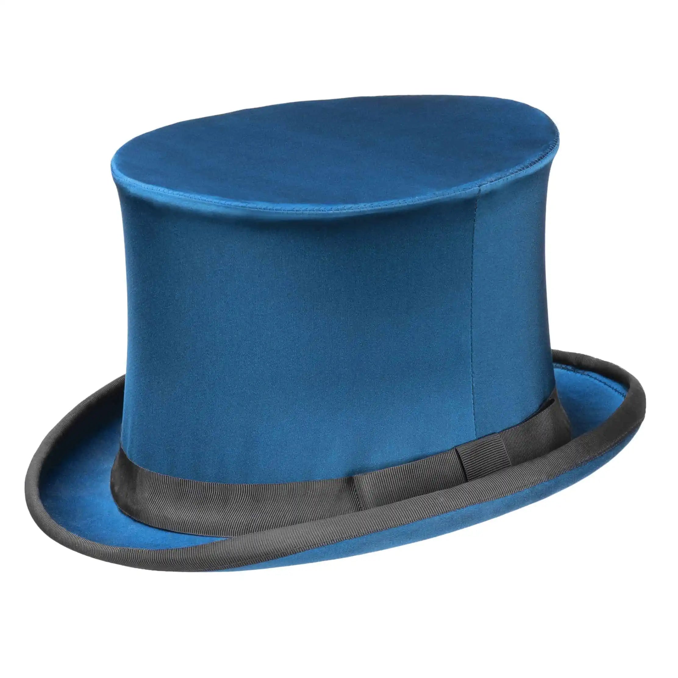 Blauer Seidenklappzylinder