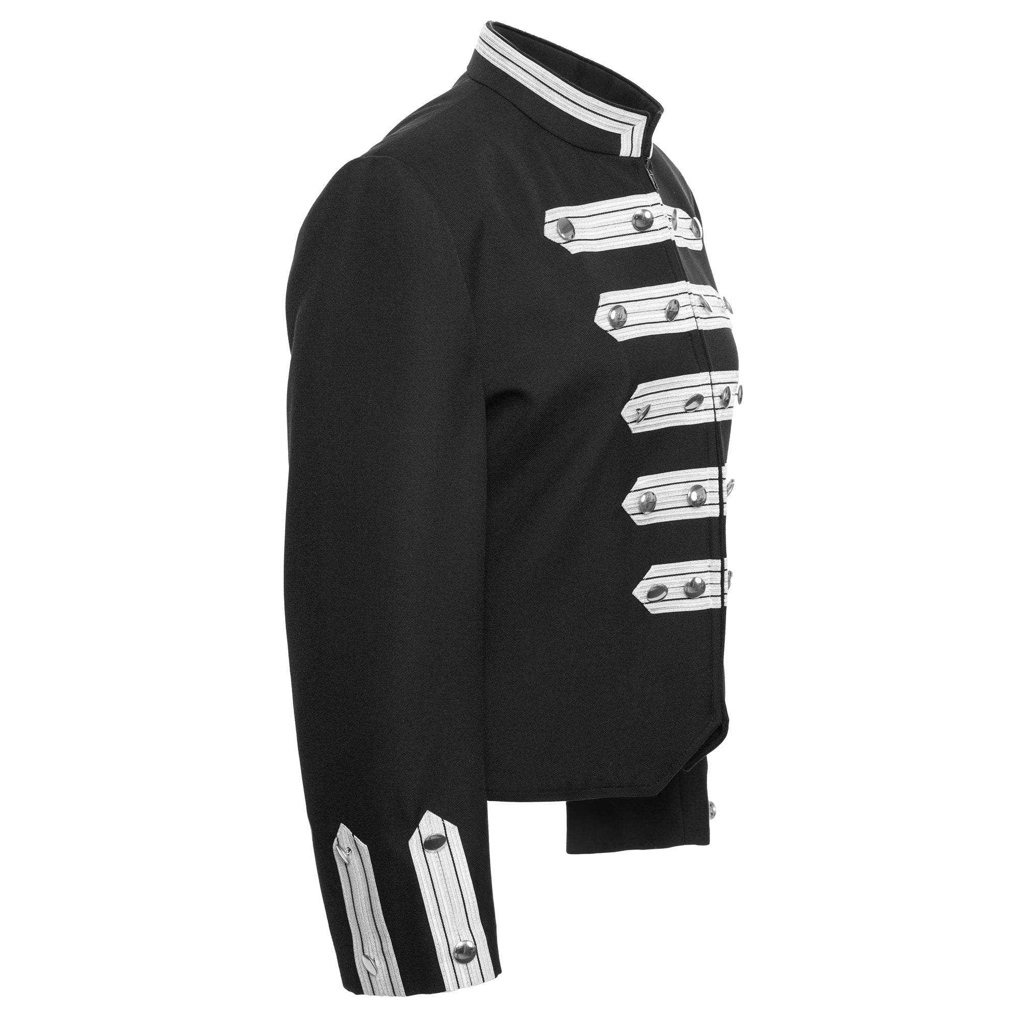 Gardejacke im Dolman-Stil - schwarz mit Verschnürung aus Silberlitzen