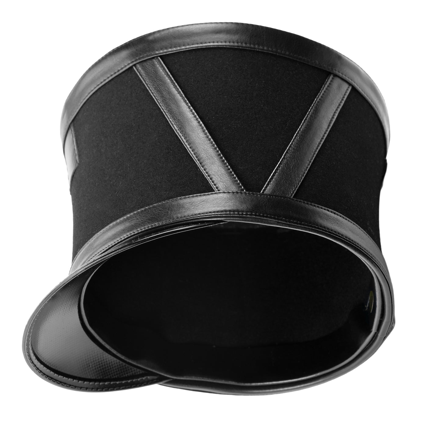 Tschako Schwarz mit V-Seiten und Federtasche
