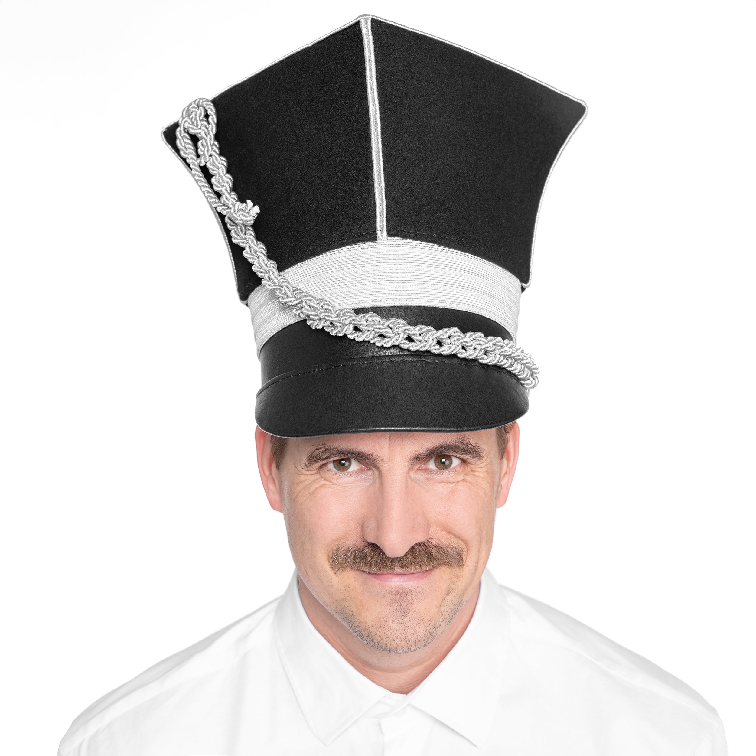 Edles Tschako in Silber Schwarz mit Kordel