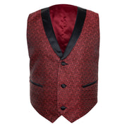 Anzugweste - bordeaux-rotes florales Muster