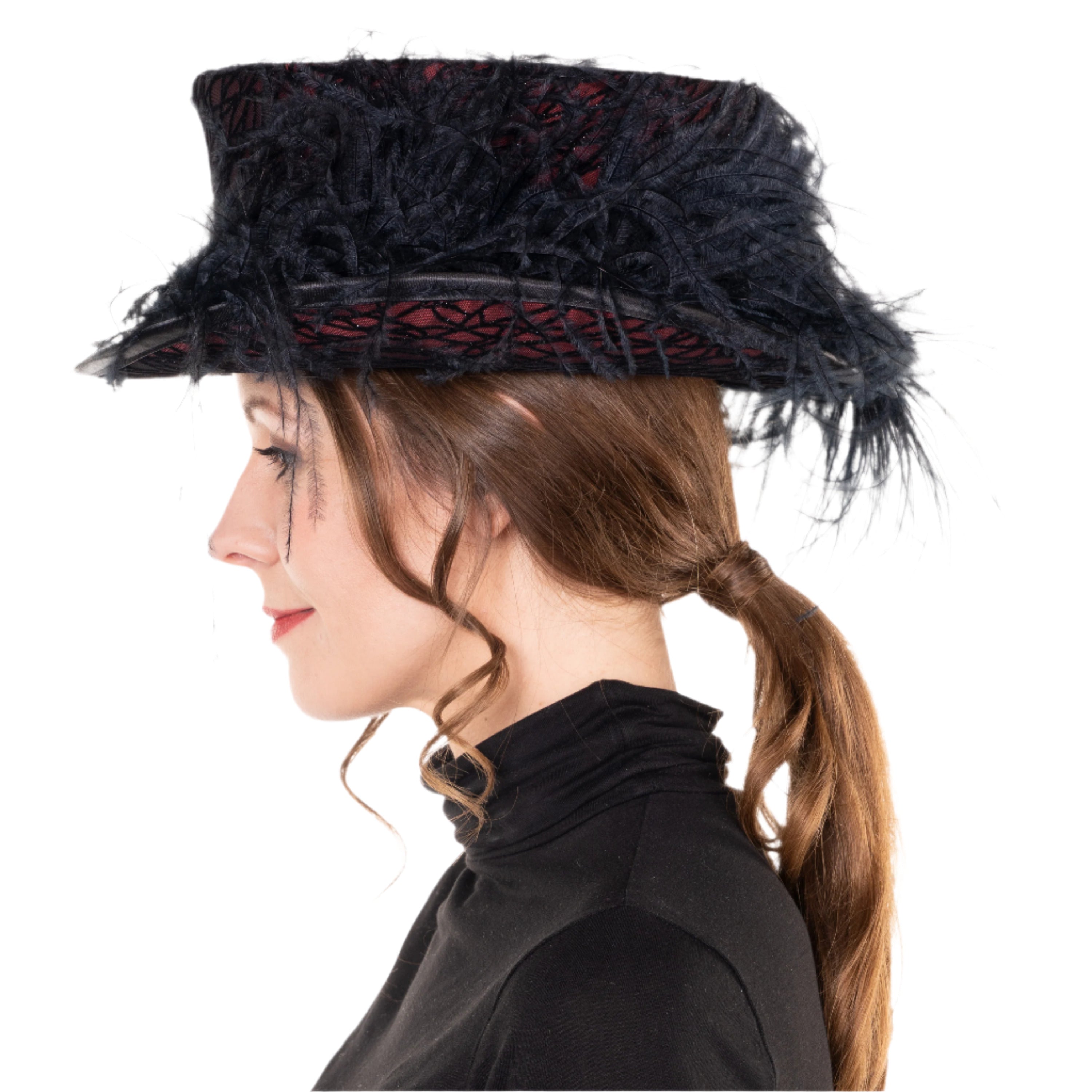 Damen-Reitzylinder bordeaux-schwarz - Grace